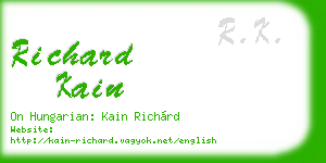richard kain business card